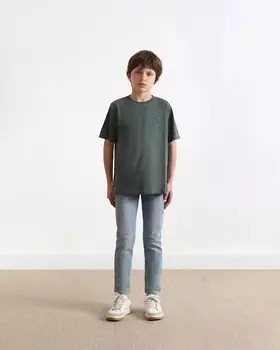 Футболка для мальчика классического кроя с короткими рукавами Scalpers, хаки