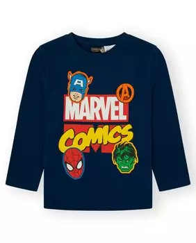 Футболка для мальчика "Marvel" дизайн 100% хлопок Canada House, темно-синий