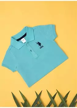 Футболка для мальчика мятного цвета с рисунком TP01IY023KIDS-B U.S. Polo Assn., мятный