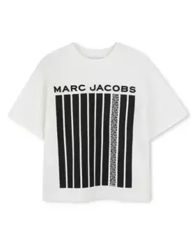 Футболка для мальчика плотной вязки с иллюстрацией спереди Marc Jacobs, белый