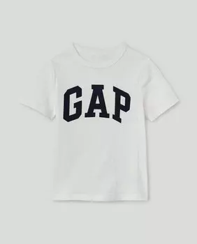 Футболка для мальчика с центральным логотипом Gap, белый
