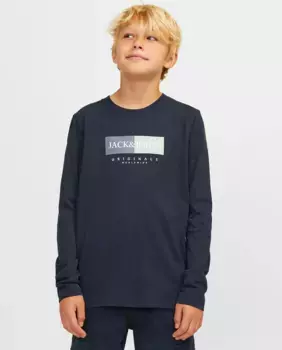 Футболка для мальчика с длинным рукавом Jack & Jones, темно-синий