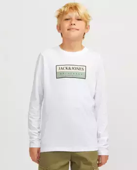 Футболка для мальчика с длинным рукавом Jack & Jones, белый