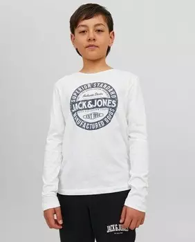 Футболка для мальчика с длинным рукавом Jack & Jones, светло-бежевый