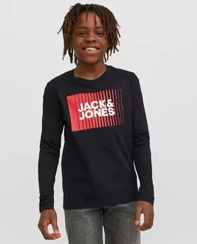 Футболка для мальчика с длинным рукавом Jack & Jones, черный