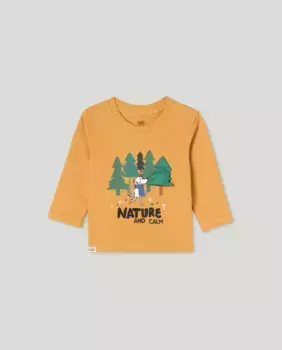 Футболка для мальчика с длинными рукавами и 3D-принтом Baby El Corte Ingls, желтый