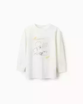 Футболка для мальчика с длинными рукавами и рисунком спереди Zippy, белый