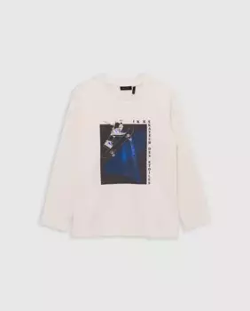 Футболка для мальчика с длинными рукавами и круглым вырезом IKKS, цвет Crudo