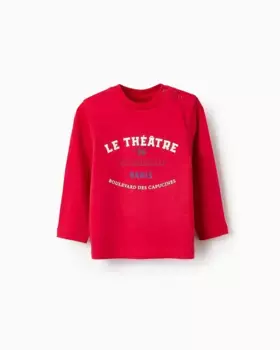 Футболка для мальчика с длинными рукавами и принтом спереди Zippy, красный