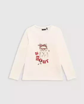 Футболка для мальчика с длинными рукавами и круглым вырезом IKKS, цвет Crudo