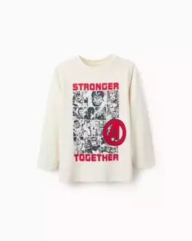 Футболка для мальчика с длинными рукавами и мотивом Мстителей Zippy, бежевый