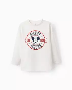 Футболка для мальчика с длинными рукавами и принтом Микки Zippy, белый