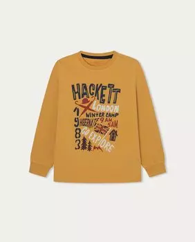 Футболка для мальчика с длинными рукавами и принтом спереди Hackett, желтый