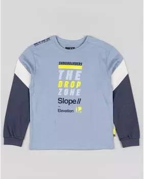 Футболка для мальчика с длинными рукавами и рисунком спереди Losan, светло-синий