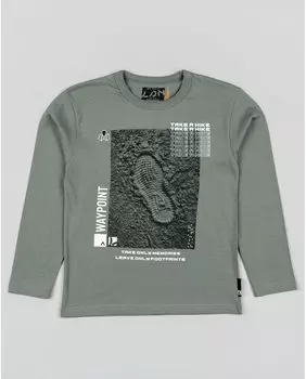 Футболка для мальчика с длинными рукавами и рисунком спереди Losan, зеленый