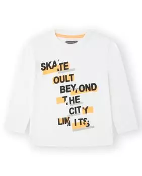 Футболка для мальчика с длинными рукавами из 100% хлопка Canada House, белый