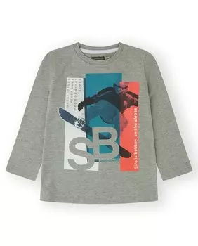 Футболка для мальчика с длинными рукавами из 100% хлопка Canada House, светло-серый