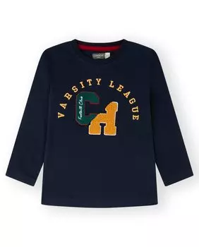 Футболка для мальчика с длинными рукавами из 100% хлопка Canada House, темно-синий