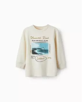 Футболка для мальчика с длинными рукавами из 100% хлопка Zippy, бежевый