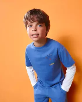 Футболка для мальчика с контрастными рукавами Kids El Corte Ingls, цвет 400 Azul