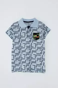 Футболка для мальчика с коротким рукавом и гербом JackandRoy, синий