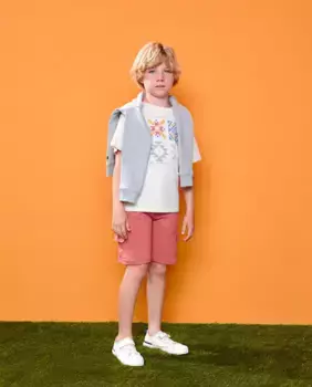 Футболка для мальчика с коротким рукавом и рисунком Kids El Corte Ingls, цвет 120 Crudo