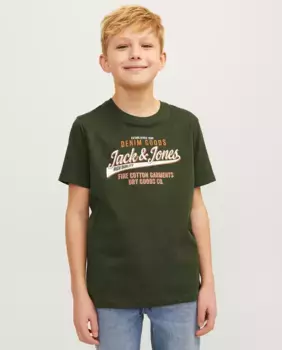 Футболка для мальчика с коротким рукавом Jack & Jones, темно-зеленый