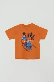 Футболка для мальчика с короткими рукавами и принтом автомобиля JackandRoy, апельсин