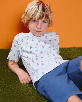 Футболка для мальчика с короткими рукавами и принтом Kids El Corte Ingls, белый