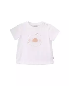 Футболка для мальчика с короткими рукавами и рисунком спереди Knot, белый