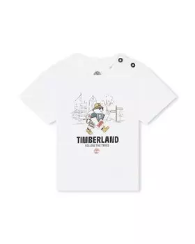 Футболка для мальчика с короткими рукавами и рисунком спереди Timberland, белый