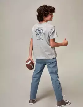 Футболка для мальчика с короткими рукавами и принтом на спине Gocco, серый