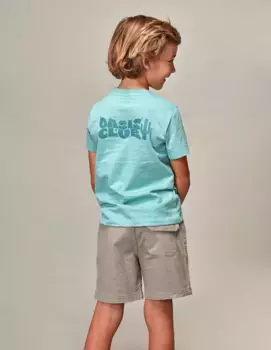 Футболка для мальчика с короткими рукавами и надписью на спине Gocco, светло-зеленый