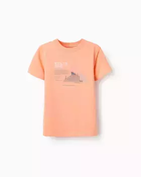 Футболка для мальчика с короткими рукавами и рисунком спереди Zippy, оранжевый