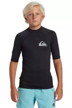 Футболка для мальчика с короткими рукавами и защитой UPF50 Quiksilver, черный