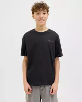 Футболка для мальчика с короткими рукавами свободного кроя Jack & Jones, чёрный