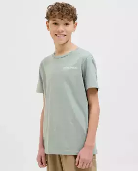 Футболка для мальчика с короткими рукавами, прямого кроя Jack & Jones, зеленый