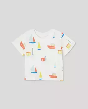 Футболка для мальчика с короткими рукавами и принтом по всей поверхности Baby El Corte Ingls, белый