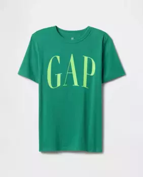 Футболка для мальчика с короткими рукавами и круглым вырезом Gap, зеленый