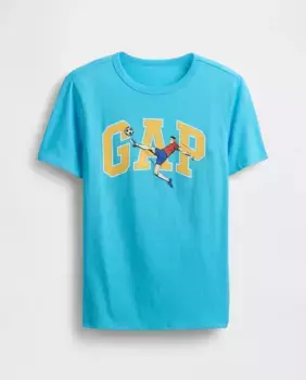 Футболка для мальчика с короткими рукавами и круглым вырезом Gap, синий