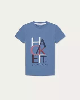 Футболка для мальчика с короткими рукавами и логотипом Hackett, синий