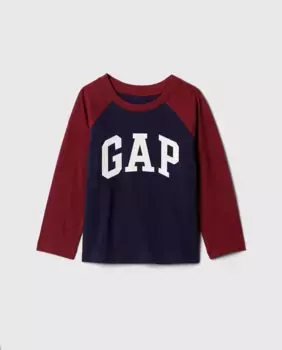 Футболка для мальчика с круглым вырезом и длинными рукавами Gap, красный
