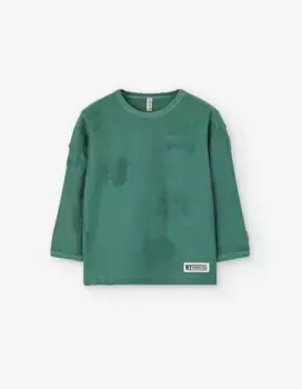 Футболка для мальчика с круглым вырезом и рельефными деталями Losan, темно-зеленый