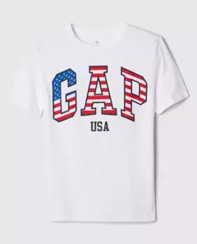 Футболка для мальчика с круглым вырезом и коротким рукавом Gap, белый