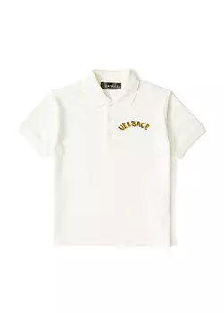 Футболка для мальчика с логотипом цвета экрю Versace