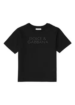 Футболка для мальчика с логотипом Dolce&Gabbana, черный