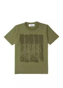 Футболка для мальчика с логотипом Stone Island, хаки