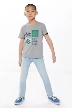 Футболка для мальчика с мозаичным принтом Springfield Kids, серый