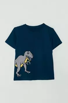 Футболка для мальчика с принтом динозавров JackandRoy, синий