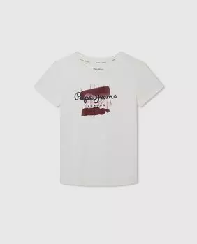 Футболка для мальчика с принтом краски Pepe Jeans, белый